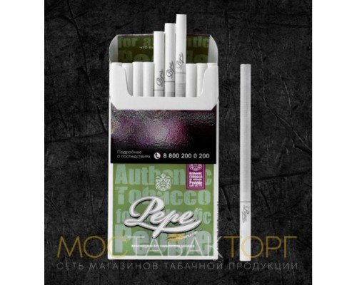 Купить Сигареты Пепе Рич Грин Супер Слим (Pepe Rich Green Superslim) по оптовой цене